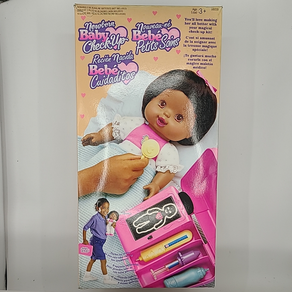 Vintage 1996 Kenner African American Baby Check-Up Doll, Open Box
